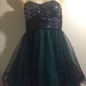 Black and Green prom dress